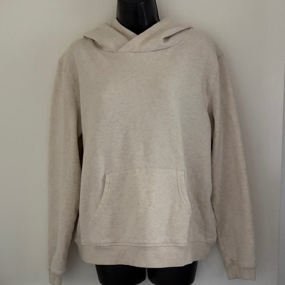 Marine Layer Cream Hooded Pullover Sweatshirt